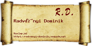 Radványi Dominik névjegykártya
