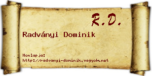 Radványi Dominik névjegykártya
