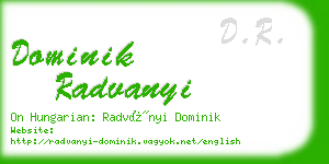 dominik radvanyi business card